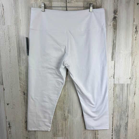 PASSPORTS HIGH WAIST WHITE CAPRIS LEGGINGS SIZE XL - Picture 2 of 4
